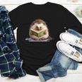 Porcupine Reading Book Hedgehog Book Lover Youth Long Sleeve Tee