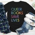 Queer Books Save Lives Read Banned Books LGBTQIA Books Youth Long Sleeve Tee