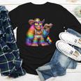 Rainbow Pride Bigfoot Reading Book With Heart Glasses Youth Long Sleeve Tee