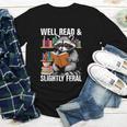 Well Read & Slightly Feral Raccoon Book Lover Graphic Youth Long Sleeve Tee