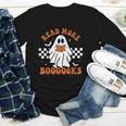 Read More Books Cute Ghost Reading Book Teacher Halloween Youth Long Sleeve Tee