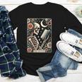 The Reader Tarot Card Skeleton Reading Book Bookworm Bookish Youth Long Sleeve Tee