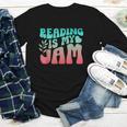Reading Is My Jam Book Lover Bookworm Teacher Library Reader Youth Long Sleeve Tee