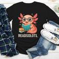 Readsolotl Kawaii Axolotl Reading Book Lover Youth Long Sleeve Tee