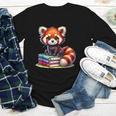 Red Panda Books Lover Reading Bookworm Youth Long Sleeve Tee