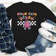 Retro Library Book Fair Queen School Reading Girls Women's Youth Long Sleeve Tee