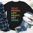 Retro Read Books Lift Heavy Pet Dogs Gym Book Lover Youth Long Sleeve Tee
