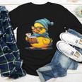 Rubber Duck Reading Book Rubber Duckie Reader Coffee Lover Youth Long Sleeve Tee