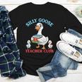 Silly Goose With Books Teacher Club School Educator Youth Long Sleeve Tee Silly Goose With Books Teacher Club School Educator Youth Long Sleeve Tee