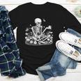 Skeleton Reading Book Floral Dark For Book Lovers Youth Long Sleeve Tee