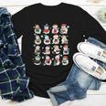 Snowman Reading Book Christmas Cozy Book Lover Bookish Youth Long Sleeve Tee
