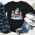 Snowman Reading Books Lovers Librarian Bookworm Christmas Youth Long Sleeve Tee
