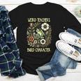 Weird Teachers Build Character Frog Reading Book Librarian Youth Long Sleeve Tee