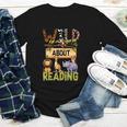Wild About Reading Reading Books And Bookworm Library Day Youth Long Sleeve Tee