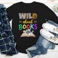 Wild About Reading Books Reader Bookworm Animals Book Lover Youth Long Sleeve Tee