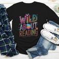 Wild About Reading Books Readers Lovers Bookworm Library Day Youth Long Sleeve Tee