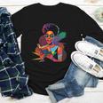 Woman Reading Book Lover Geometric Girl Afro History Youth Long Sleeve Tee