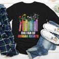 Women Floral Book Big Fan Of Human Rights Liberal Protest Youth Long Sleeve Tee Women Floral Book Big Fan Of Human Rights Liberal Protest Youth Long Sleeve Tee