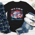 Women's Books Fireworks And Freedom Independence Day Book Lover Youth Long Sleeve Tee