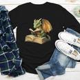 Women's Dragon Bookworm Reading Book Graphic Youth Long Sleeve Tee Women's Dragon Bookworm Reading Book Graphic Youth Long Sleeve Tee