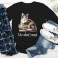 Womens Girls Books I Do What I Want Calico Cat Lover Youth Long Sleeve Tee