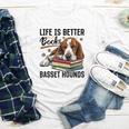 Basset Hound Dog Breed Life Is Better With Books And a For Men Women Girls Kids Youth Long Sleeve Tee