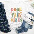 Book Fair Vibes Groovy Retro School Reading Nostalgic Youth Long Sleeve Tee