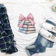 Book Lover Coquette Bow Pink Dainty Ribbon Cute Bookworm Youth Long Sleeve Tee