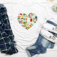 Book Lover Librarian Books Heart Valentine Youth Long Sleeve Tee