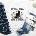 Books Cats Life Is Sweet Cat Book Lover Men Women Teen Youth Long Sleeve Tee