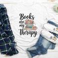 Books Are My Therapy Coffee Books Flowers Bookish Book Lover Youth Long Sleeve Tee