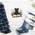 Cat Shirts For Women Book Lover Shirt Cute Cat And Book Premium Tri-Blend Youth Long Sleeve Tee