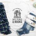 Cats Plants And Books Shirt Plant Lover Gardening Youth Long Sleeve Tee