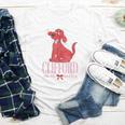 Clifford The Big Red Dog Pink Text With Bow Illustrated Book Youth Long Sleeve Tee Clifford The Big Red Dog Pink Text With Bow Illustrated Book Youth Long Sleeve Tee
