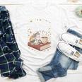 Coffee Cats & Books Cute Cat Book Lover Reading Youth Long Sleeve Tee