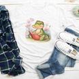 Crocodile Reading Book Watercolor Flowers Kids Youth Long Sleeve Tee Crocodile Reading Book Watercolor Flowers Kids Youth Long Sleeve Tee