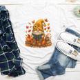 Cute Autumn Gnome Reading Pumpkin Book Lover Youth Long Sleeve Tee
