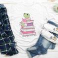 Cute Book Lover Frog Pretty Girls Read Books Kawaii Reading Youth Long Sleeve Tee