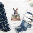 Cute Reading Bunny With Glasses Books Bookworm Reader Book Premium Tri-Blend Youth Long Sleeve Tee
