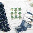 Cute Shamrock Reading Books St Patrick's Day Teacher Reading Youth Long Sleeve Tee