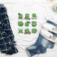 Cute Shamrock Reading St Patricks Day Teacher Book Lovers Youth Long Sleeve Tee