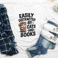 Easily Distracted By Cats And Books Lovers Reading Youth Long Sleeve Tee Easily Distracted By Cats And Books Lovers Reading Youth Long Sleeve Tee
