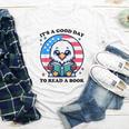 A Good Day To Read a Book Reading Eagle With American Flag Youth Long Sleeve Tee