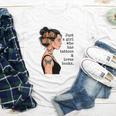 Just a Girl Who Has Tattoos And Love Books Tattooed Inked Youth Long Sleeve Tee