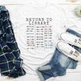 Library Card Due Date Stamp Book Lover Reading Vintage Read Youth Long Sleeve Tee