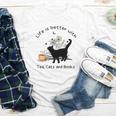 Life Is Better With Tea Cats And Books Cat Sayings Youth Long Sleeve Tee Life Is Better With Tea Cats And Books Cat Sayings Youth Long Sleeve Tee