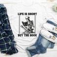 Life Is Short Buy The Book Skeleton Book Lover Reading Youth Long Sleeve Tee