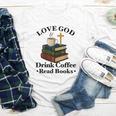 Love God Drink Coffee Read Books Lovers Jesus And Coffee Youth Long Sleeve Tee