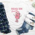 Read 'Em Western Cowgirl Retro Groovy Reading Books Youth Long Sleeve Tee