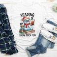 Reading Is Snow Much Fun Christmas Bookworm Snowman Reading Youth Long Sleeve Tee